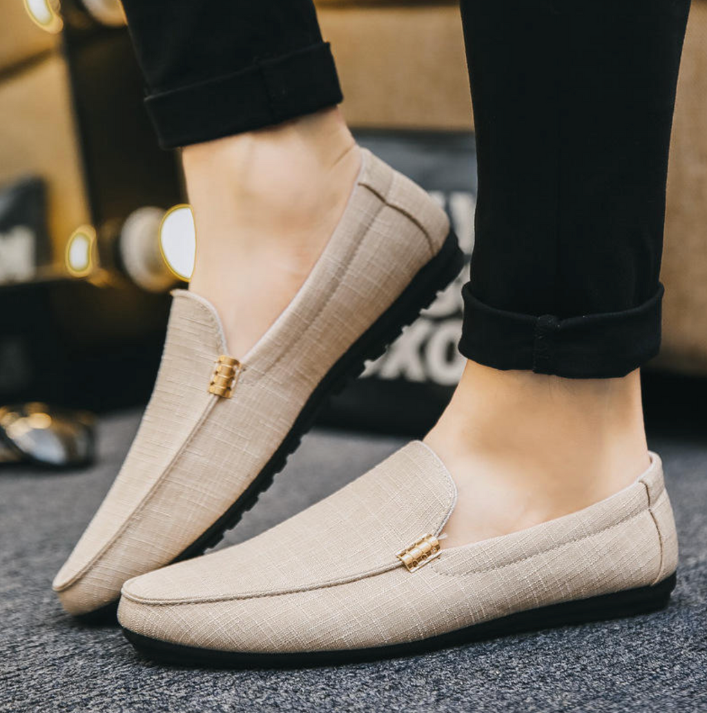 Men’s Casual Canvas Leather Loafers