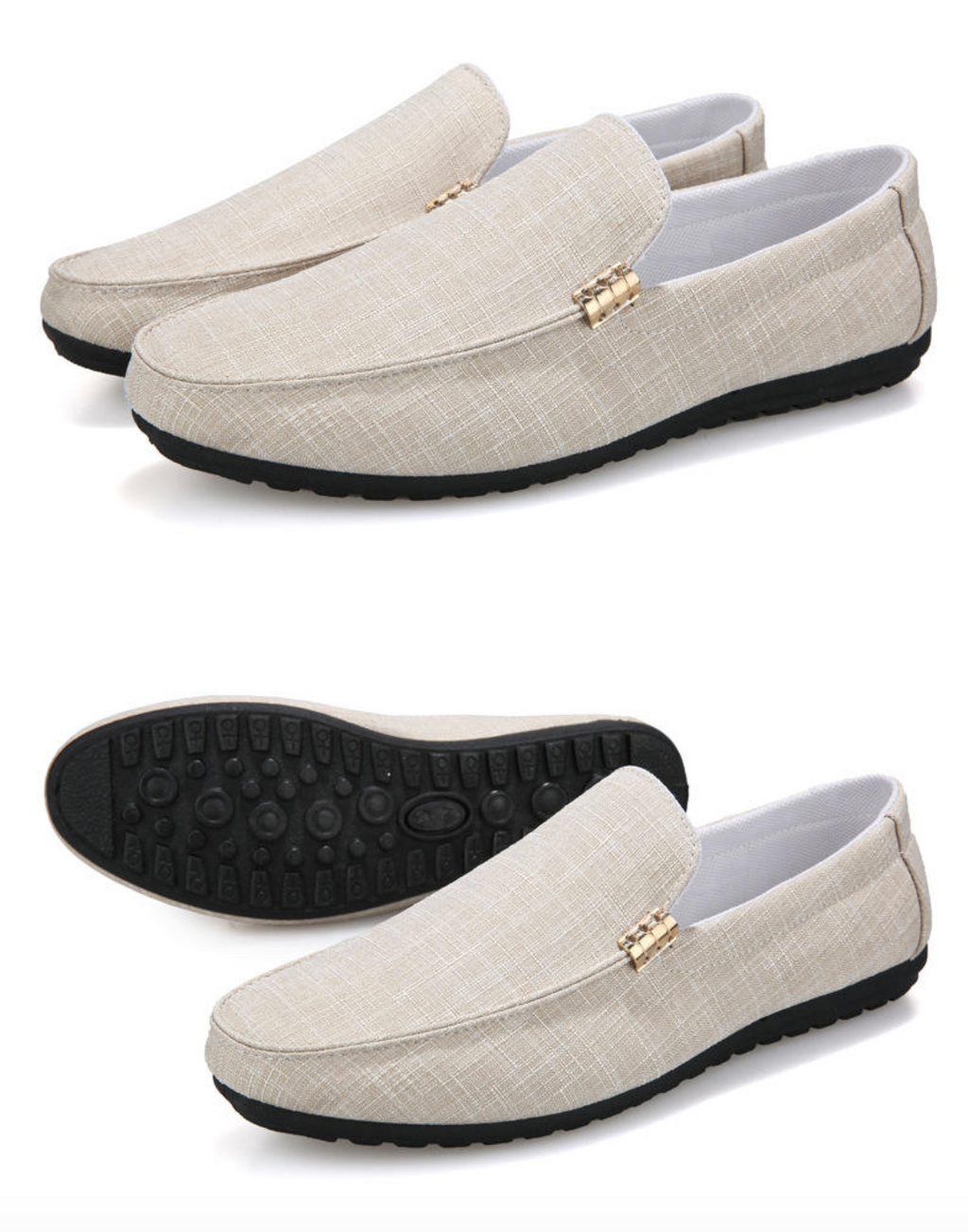 Men’s Casual Canvas Leather Loafers