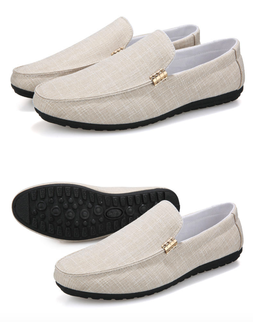 Men’s Casual Canvas Leather Loafers