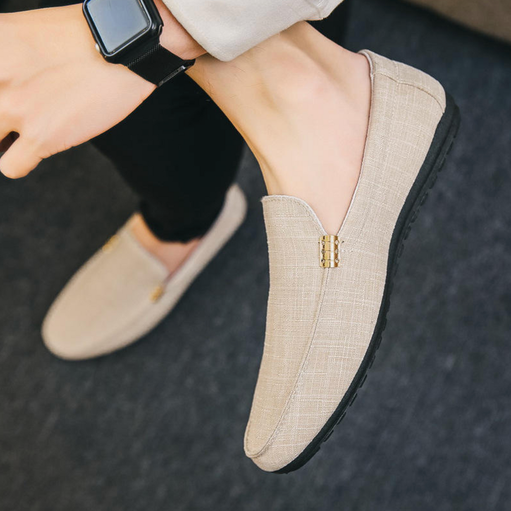 Men’s Casual Canvas Leather Loafers