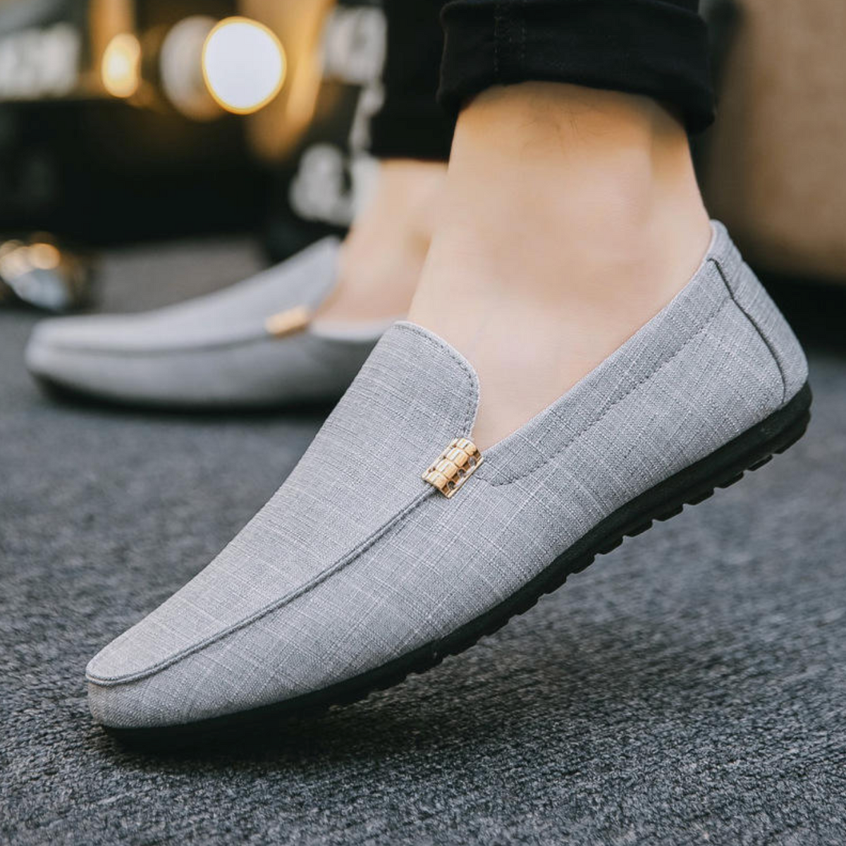 Men’s Casual Canvas Leather Loafers